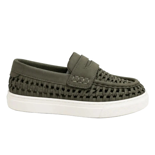 Harbur woven slip-on sneaker in olive green