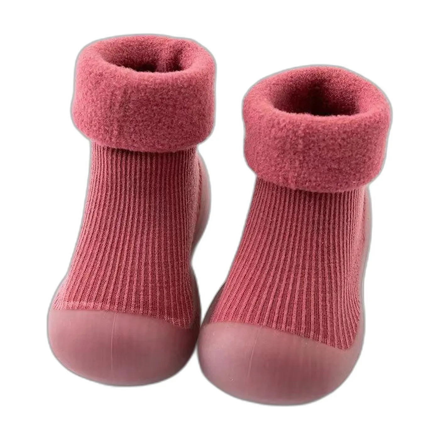 Winter Thickened Baby Walking Soft Sole Shoes Warm Solid Color Baby Non Slip Socks